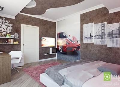 طراحی داخلی اتاق خواب با دکوراسیونی ویژه و بسیار متفاوت